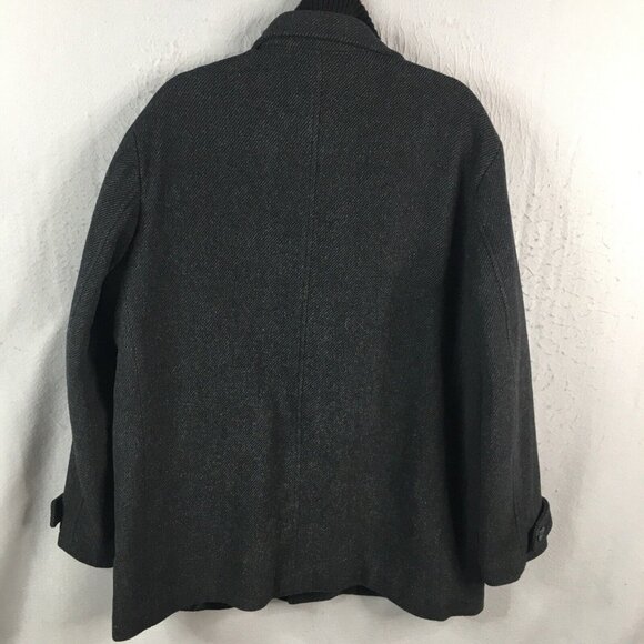 Kenneth Cole Jacket Mens Extra Large Gray Black Wool Blend Military Coat Lined - Picture 3 of 16
